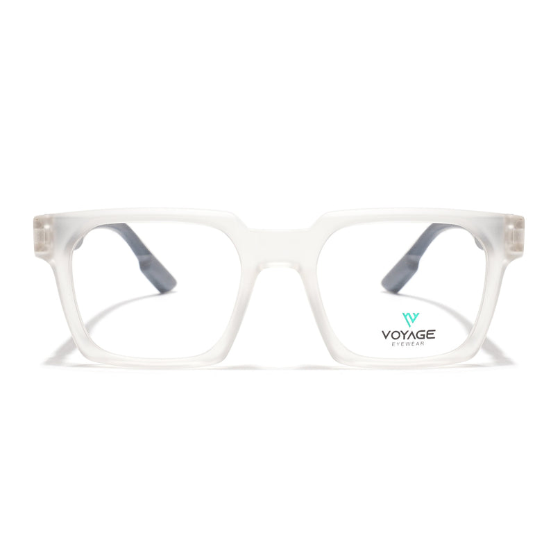 Voyage Matt Transparent Wayfarer Eyeglasses for Men & Women (52208FMG7731)