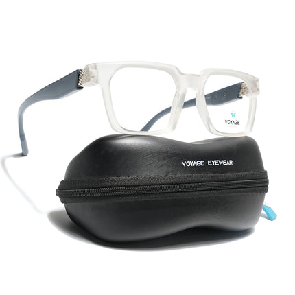 Voyage Matt Transparent Wayfarer Eyeglasses for Men & Women (52208FMG7731)