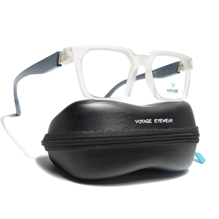 Voyage Matt Transparent Wayfarer Eyeglasses for Men & Women (52208FMG7731)