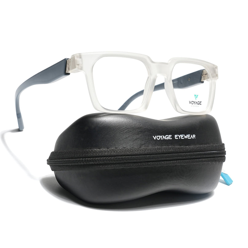 Voyage Matt Transparent Wayfarer Eyeglasses for Men & Women (52208FMG7731)