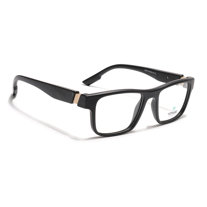 Voyage Black Wayfarer Eyeglasses for Men & Women (52209FMG7732)