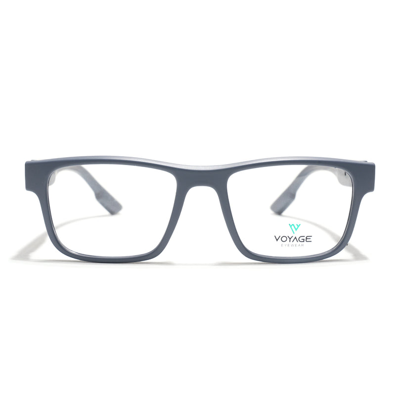 Voyage Grey Wayfarer Eyeglasses for Men & Women (52209FMG7733)