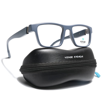 Voyage Grey Wayfarer Eyeglasses for Men & Women (52209FMG7733)