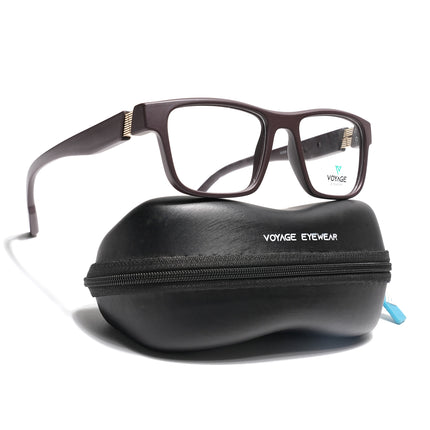 Voyage Brown Wayfarer Eyeglasses for Men & Women (52209FMG7735)