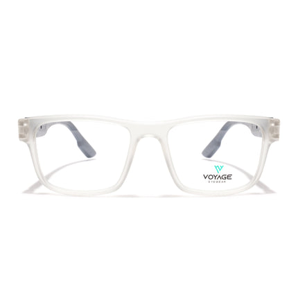 Voyage Matt Transparent Wayfarer Eyeglasses for Men & Women (52209FMG7737)