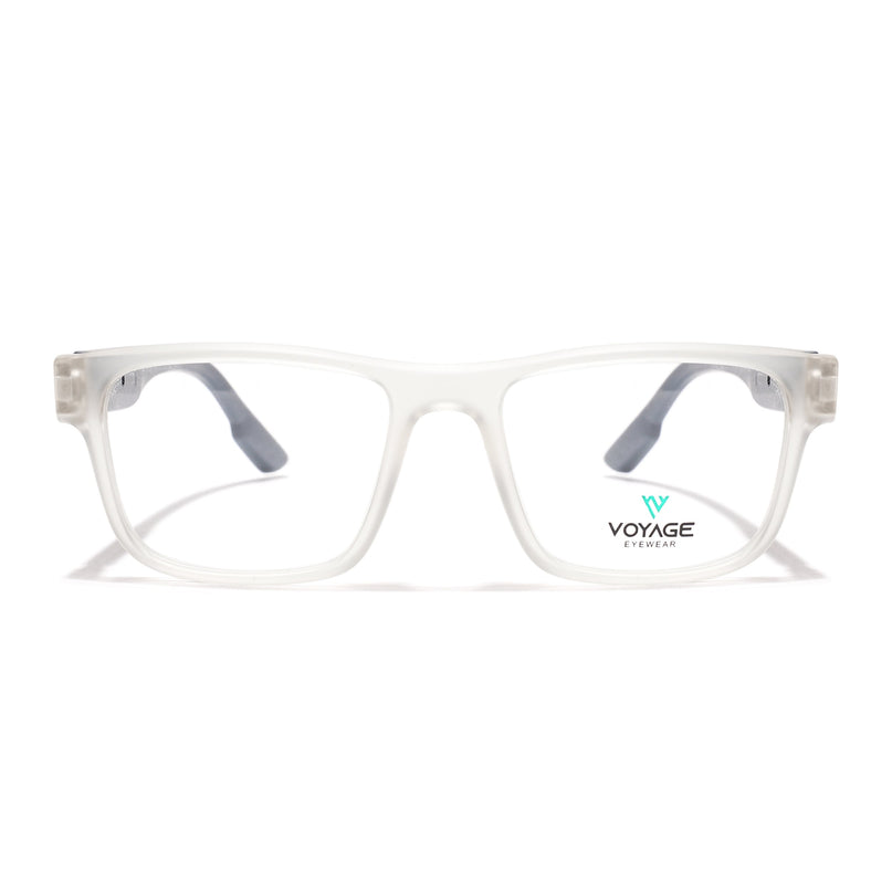 Voyage Matt Transparent Wayfarer Eyeglasses for Men & Women (52209FMG7737)