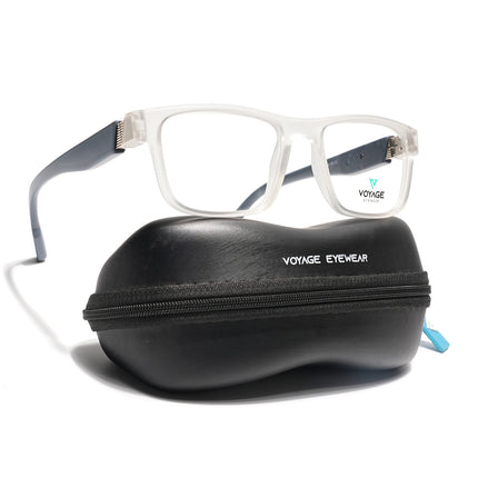Voyage Matt Transparent Wayfarer Eyeglasses for Men & Women (52209FMG7737)