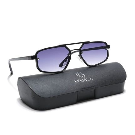 Eagle - Black Rectangle Sunglasses I Purple Lenses (5229CL855)
