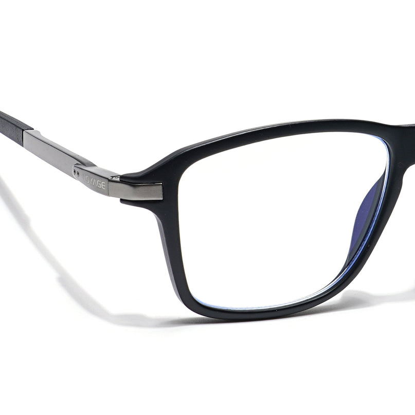 Voyage Striker Black Square Eyeglasses for Men & Women - MG6128-C2