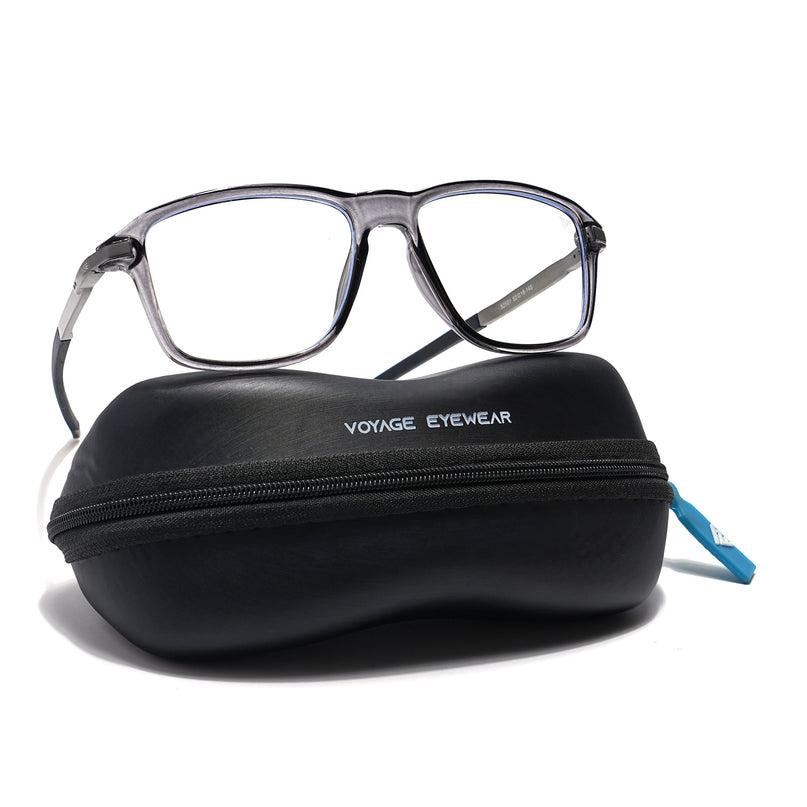 Voyage Striker Grey Square Eyeglasses for Men & Women - MG6130-C4