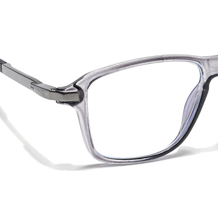 Voyage Striker Grey Square Eyeglasses for Men & Women - MG6130-C4