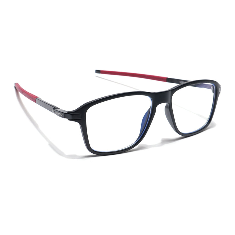 Voyage Striker Black Square Eyeglasses for Men & Women - MG6132-C6