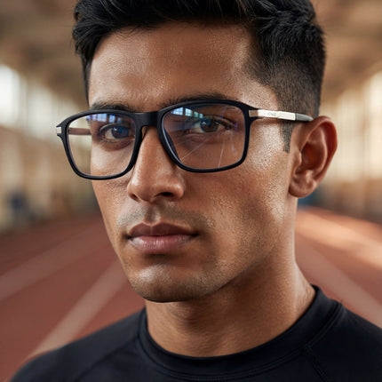 Voyage Striker Black Square Eyeglasses for Men & Women - MG6127-C1