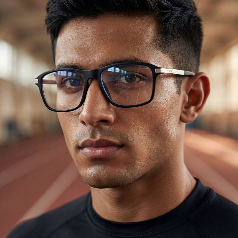 Voyage Striker Black Square Eyeglasses for Men & Women - MG6127-C1