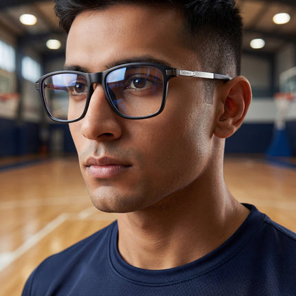 Voyage Striker Black Square Eyeglasses for Men & Women - MG6128-C2