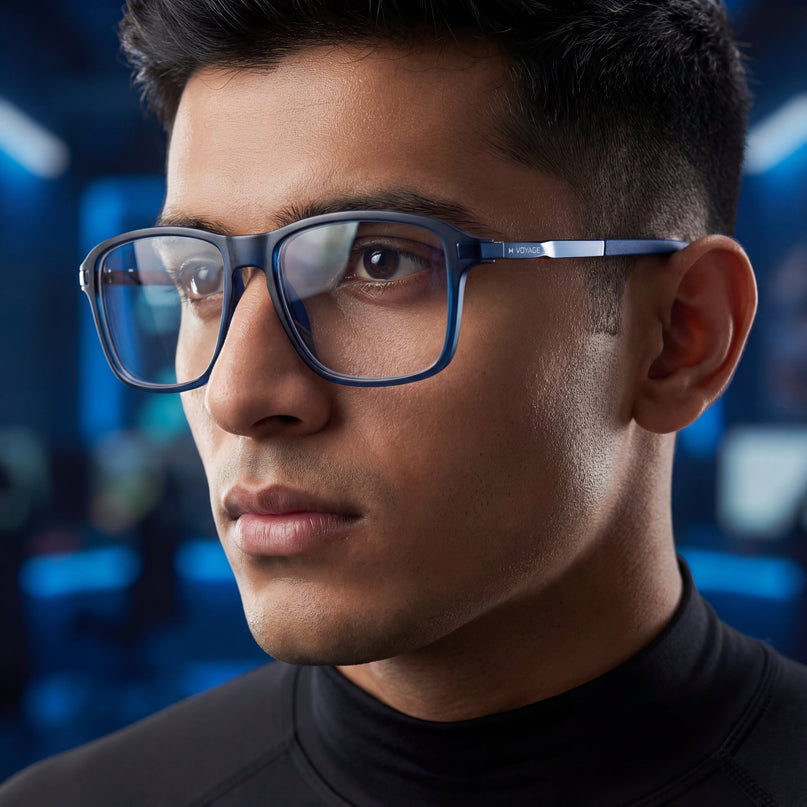 Voyage Striker Black Square Eyeglasses for Men & Women - MG6131-C5