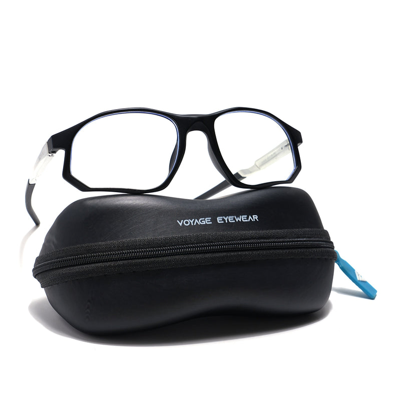 Voyage Striker Black Rectangle Eyeglasses for Men & Women - MG6133-C1