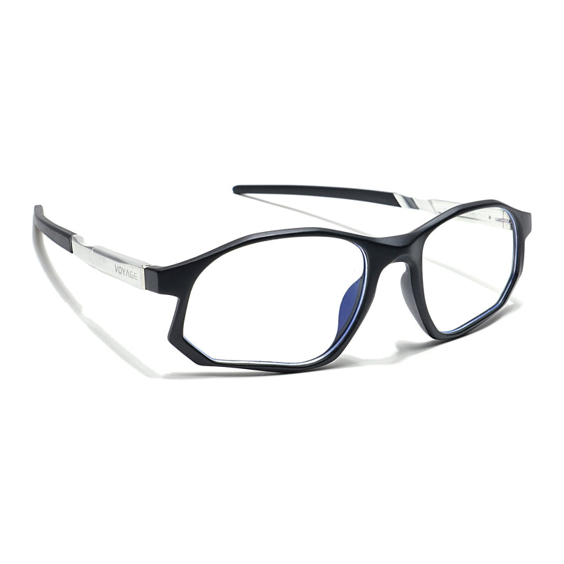 Voyage Striker Black Rectangle Eyeglasses for Men & Women - MG6133-C1