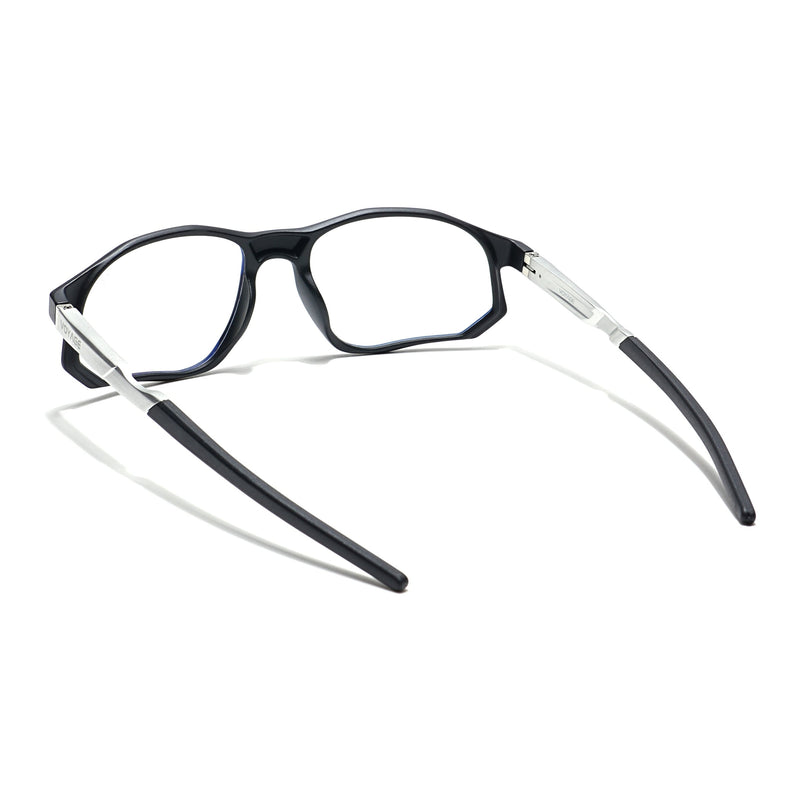 Voyage Striker Black Rectangle Eyeglasses for Men & Women - MG6133-C1
