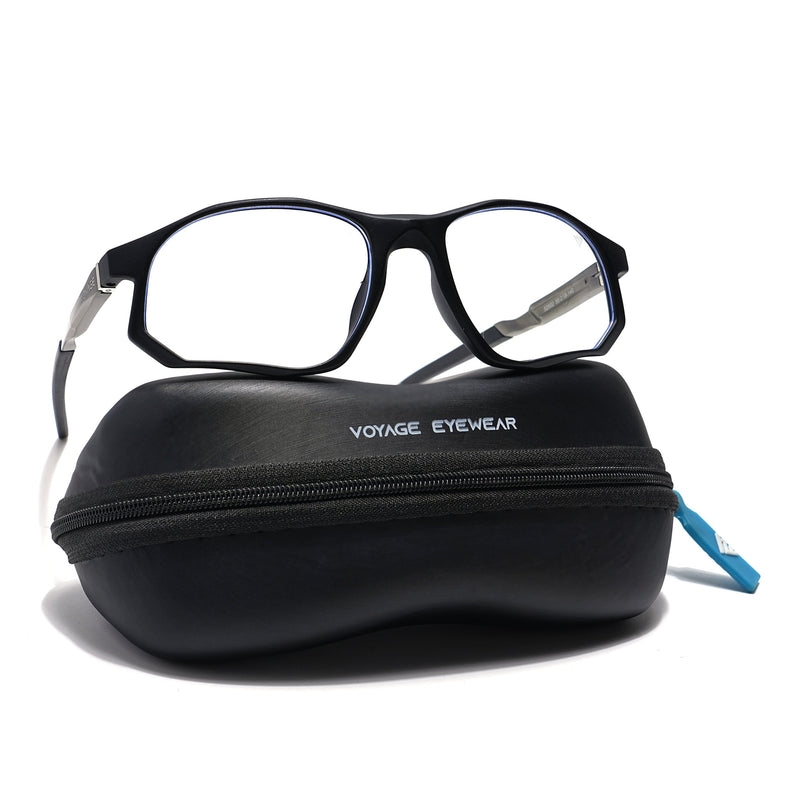Voyage Striker Black Rectangle Eyeglasses for Men & Women - MG6134-C2