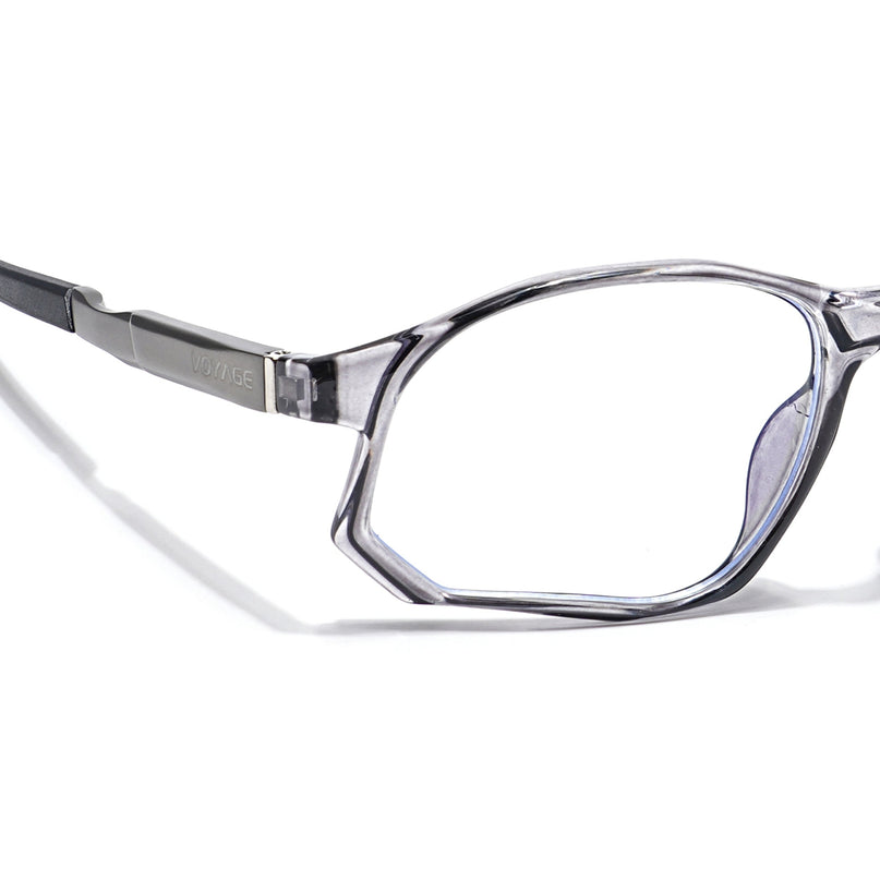 Voyage Striker Grey Rectangle Eyeglasses for Men & Women - MG6136-C4