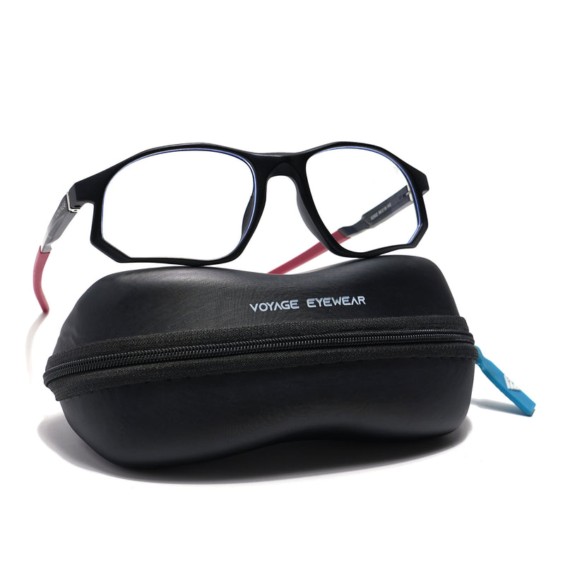 Voyage Striker Black Rectangle Eyeglasses for Men & Women - MG6138-C6