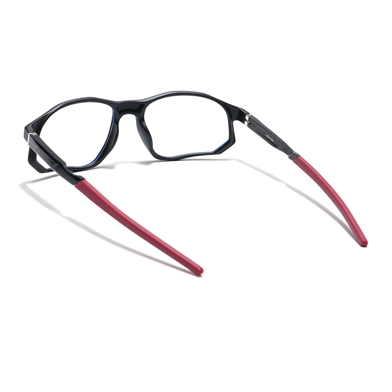 Voyage Striker Black Rectangle Eyeglasses for Men & Women - MG6138-C6
