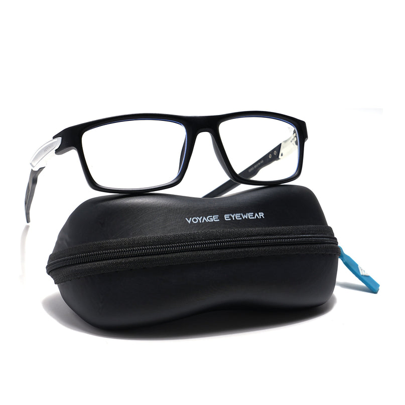 Voyage Striker Black Rectangle Eyeglasses for Men & Women - MG6139-C1