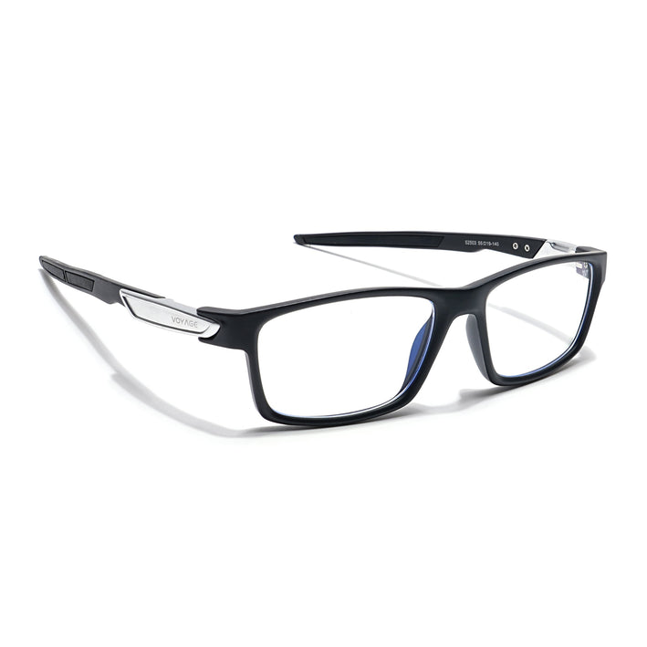 Voyage Striker Black Rectangle Eyeglasses for Men & Women - MG6139-C1