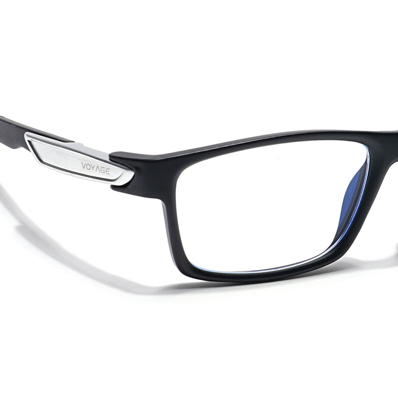 Voyage Striker Black Rectangle Eyeglasses for Men & Women - MG6139-C1