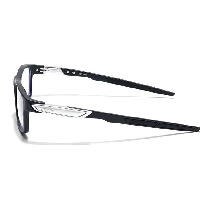 Voyage Striker Black Rectangle Eyeglasses for Men & Women - MG6139-C1