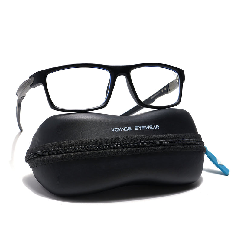 Voyage Striker Black Rectangle Eyeglasses for Men & Women - MG6140-C2