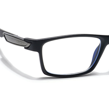 Voyage Striker Black Rectangle Eyeglasses for Men & Women - MG6140-C2