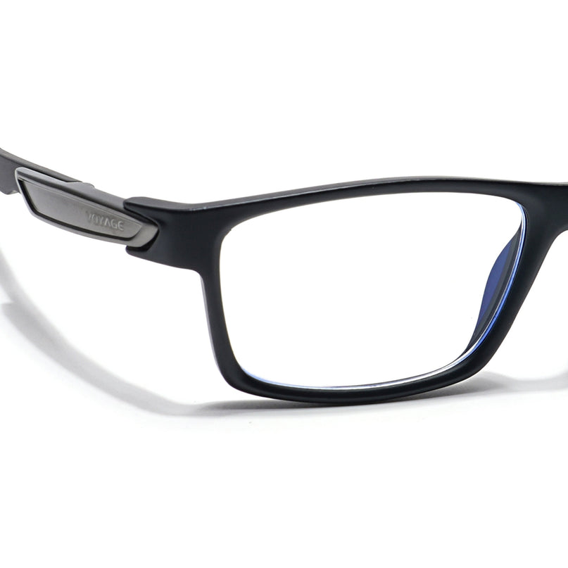 Voyage Striker Black Rectangle Eyeglasses for Men & Women - MG6140-C2