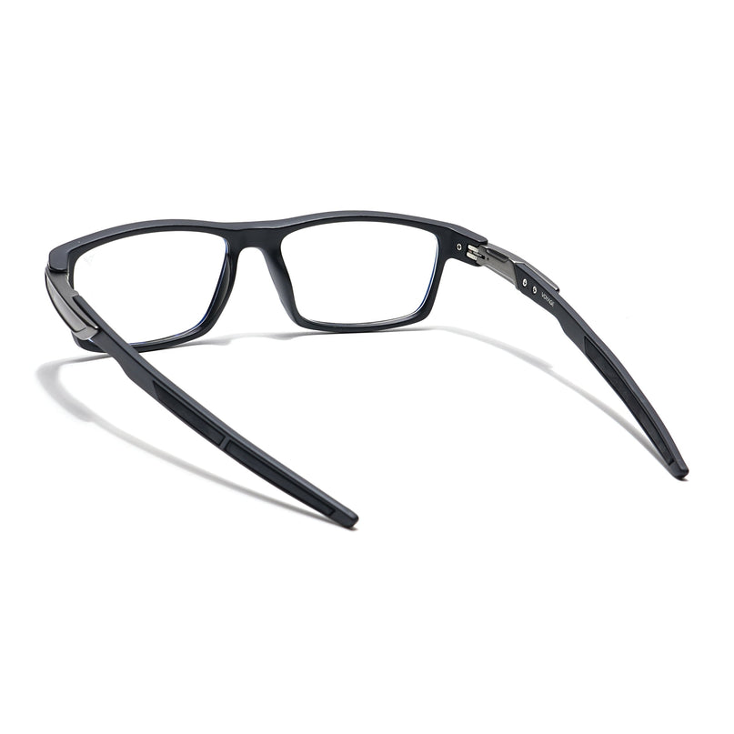 Voyage Striker Black Rectangle Eyeglasses for Men & Women - MG6140-C2