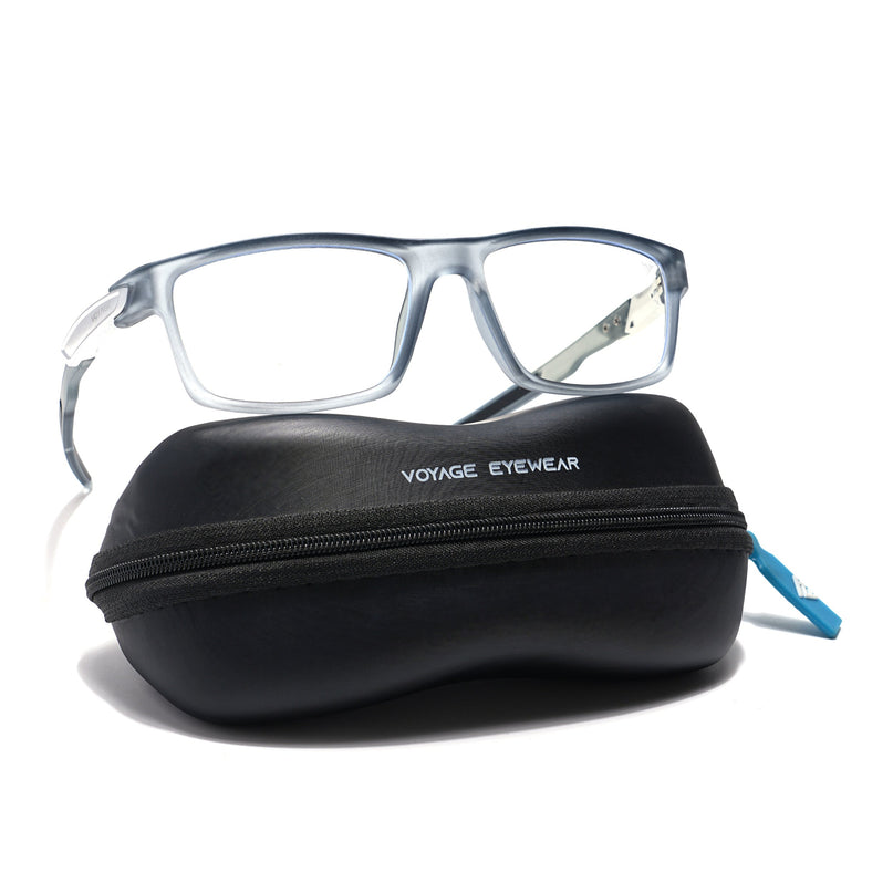 Voyage Striker Light Grey Rectangle Eyeglasses for Men & Women - MG6141-C3