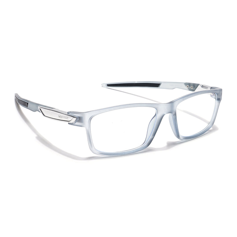 Voyage Striker Light Grey Rectangle Eyeglasses for Men & Women - MG6141-C3