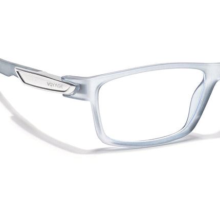 Voyage Striker Light Grey Rectangle Eyeglasses for Men & Women - MG6141-C3