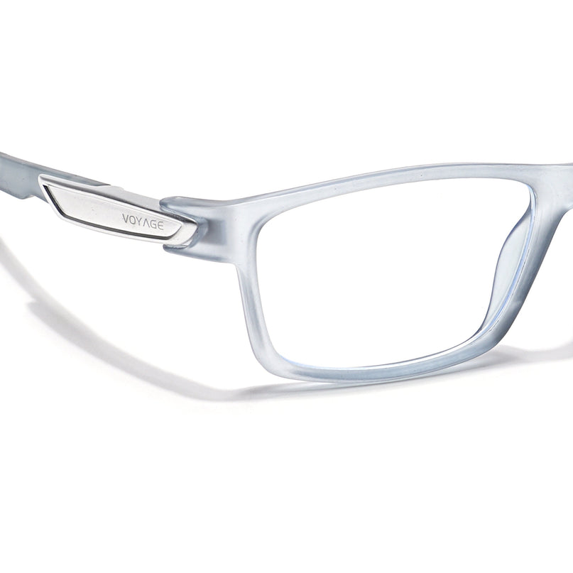 Voyage Striker Light Grey Rectangle Eyeglasses for Men & Women - MG6141-C3