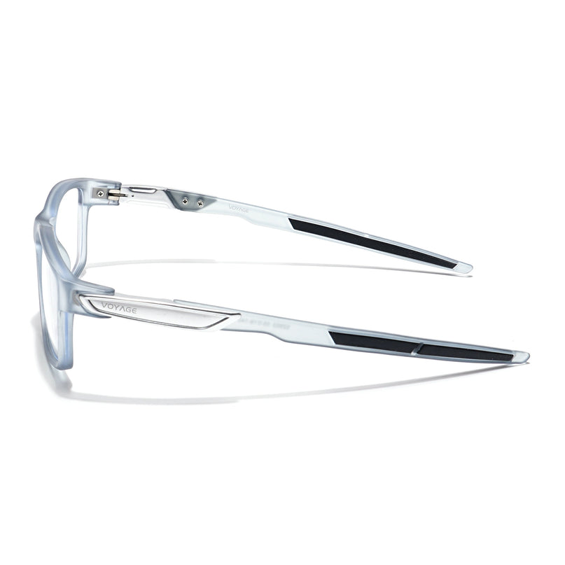 Voyage Striker Light Grey Rectangle Eyeglasses for Men & Women - MG6141-C3