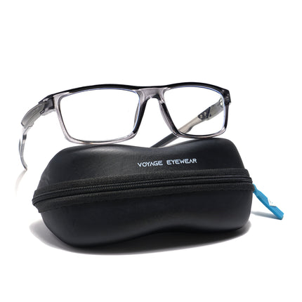 Voyage Striker Grey Rectangle Eyeglasses for Men & Women - MG6142-C4
