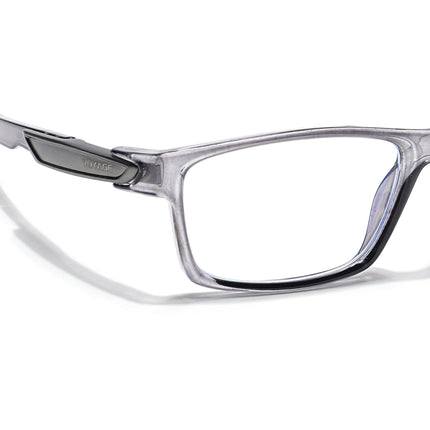 Voyage Striker Grey Rectangle Eyeglasses for Men & Women - MG6142-C4