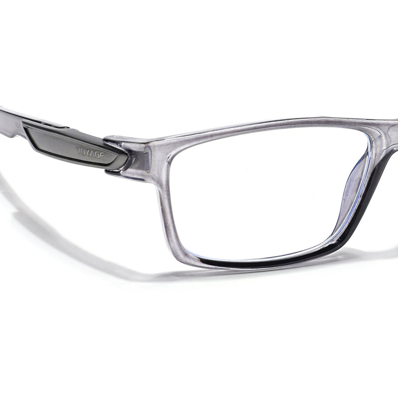 Voyage Striker Grey Rectangle Eyeglasses for Men & Women - MG6142-C4