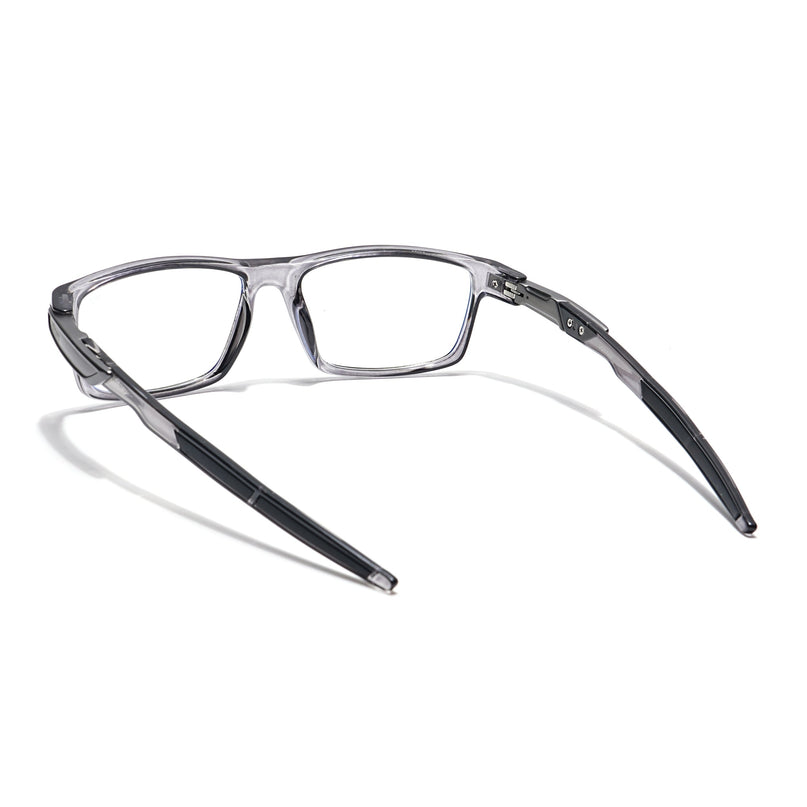 Voyage Striker Grey Rectangle Eyeglasses for Men & Women - MG6142-C4