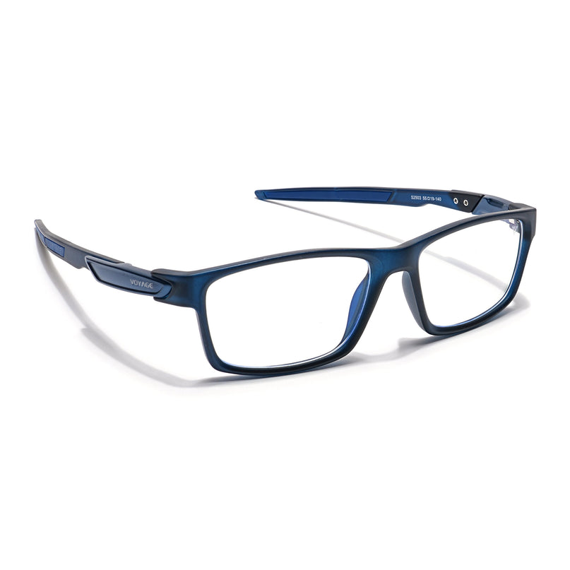 Voyage Striker Black Rectangle Eyeglasses for Men & Women - MG6143-C5