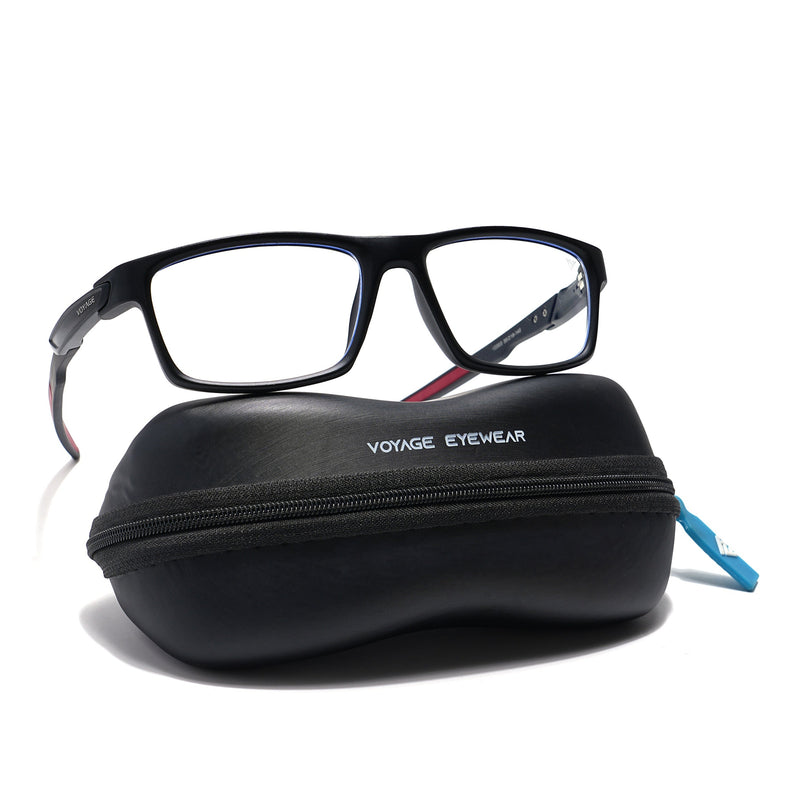 Voyage Striker Black Rectangle Eyeglasses for Men & Women - MG6144-C6