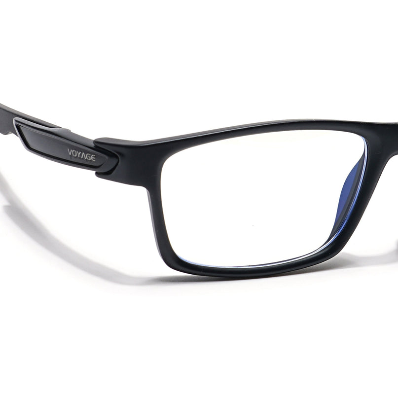 Voyage Striker Black Rectangle Eyeglasses for Men & Women - MG6144-C6
