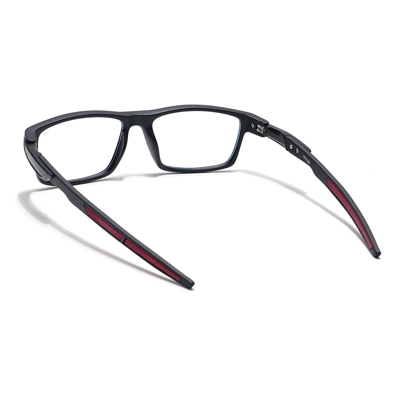 Voyage Striker Black Rectangle Eyeglasses for Men & Women - MG6144-C6
