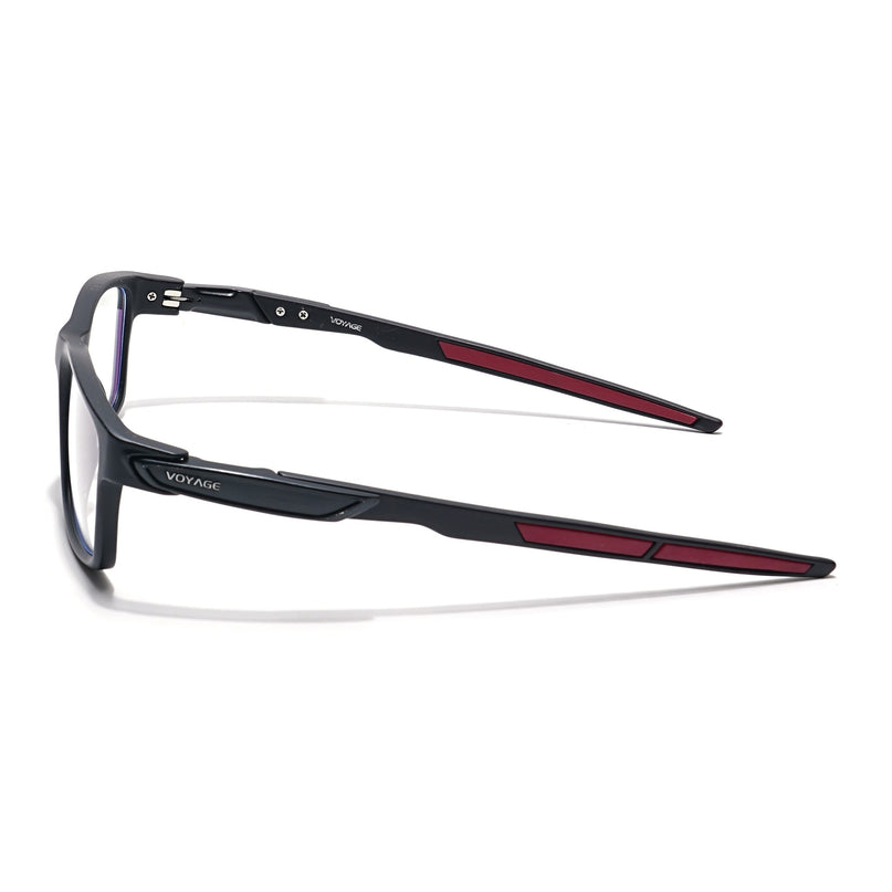 Voyage Striker Black Rectangle Eyeglasses for Men & Women - MG6144-C6