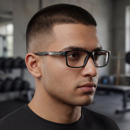 Voyage Striker Black Rectangle Eyeglasses for Men & Women - MG6140-C2